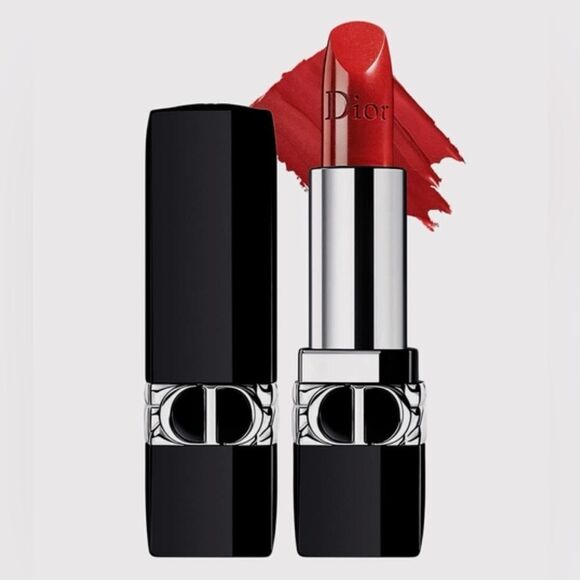 Dior Rouge Dior Refillable Lipstick In 999 Metallic Full Size NWOB - Picture 4 of 5